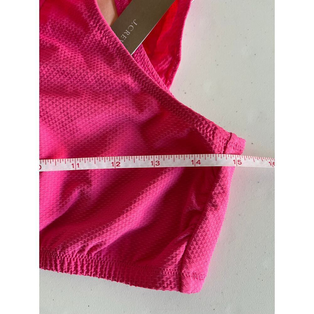 NWT J Crew Pink White Ric Rac Ruffle One Shoulder Bikini Top Sz Small - Picture 6 of 9
